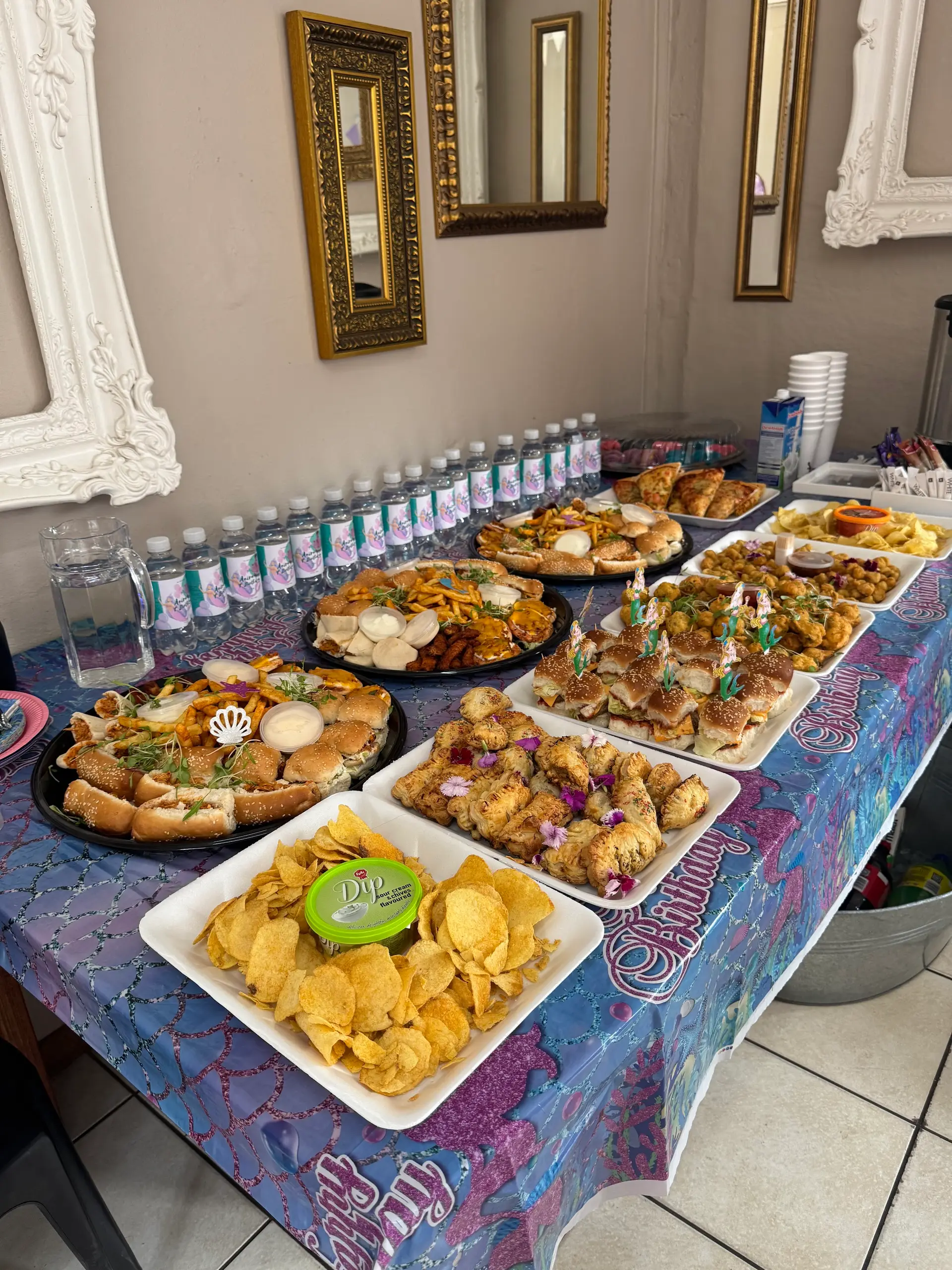 Party platters on the snack table