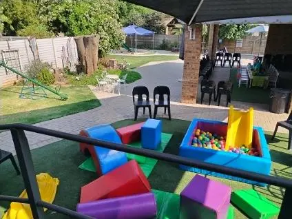 Soft play blocks under the gazebo